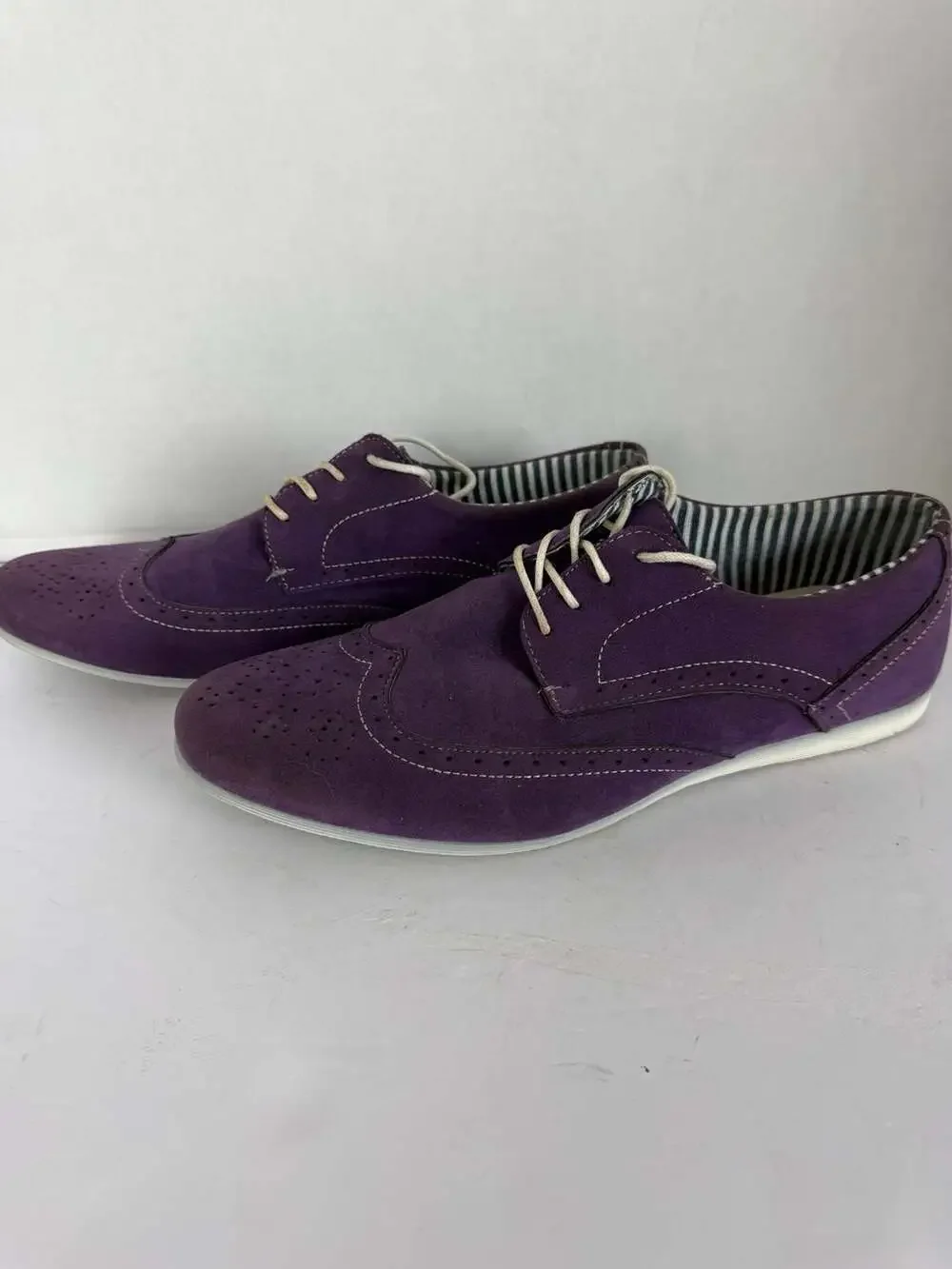 Coronado Purple Suede Wingtip Oxford Brogue Shoes